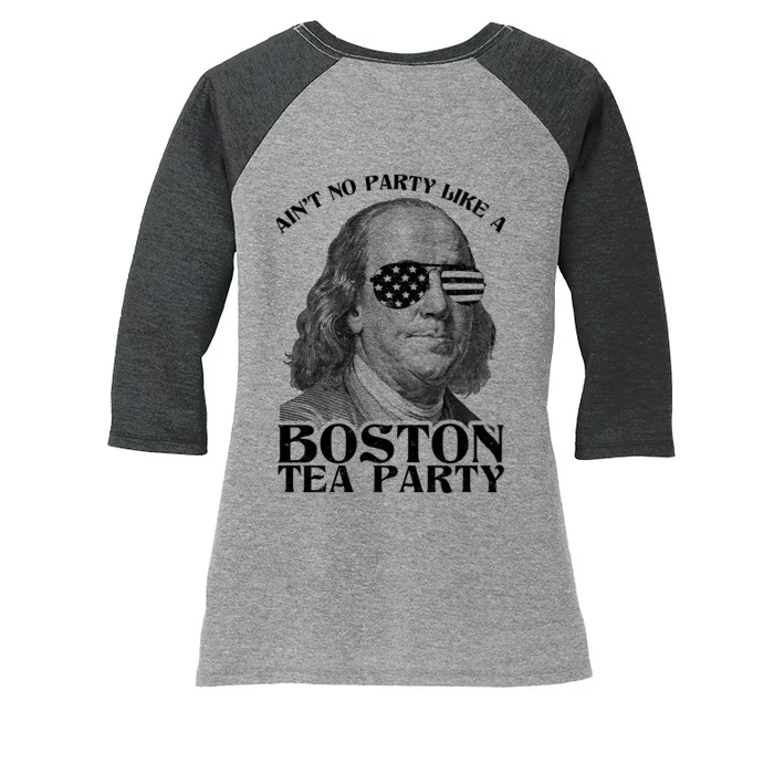 Ben Franklin Boston Tea Party Women's Tri-Blend 3/4-Sleeve Raglan Shirt