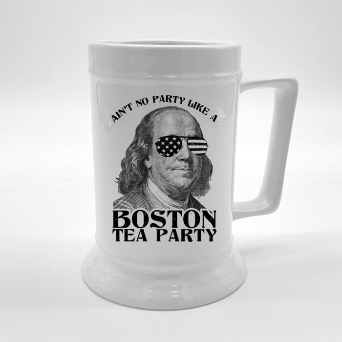 Ben Franklin Boston Tea Party Front & Back Beer Stein