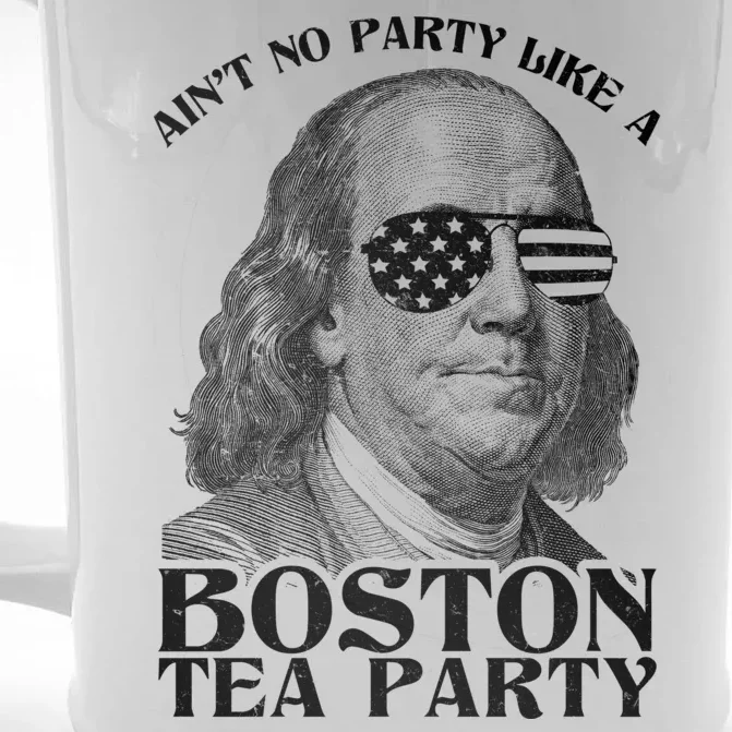 Ben Franklin Boston Tea Party Front & Back Beer Stein