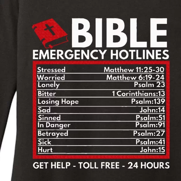 Bible Emergency Numbers Funny Christian Bible & Jesus Womens CVC Long Sleeve Shirt