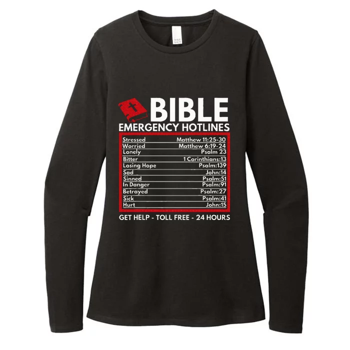 Bible Emergency Numbers Funny Christian Bible & Jesus Womens CVC Long Sleeve Shirt