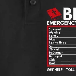 Bible Emergency Numbers Funny Christian Bible & Jesus Dry Zone Grid Performance Polo