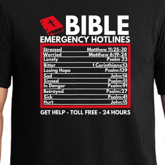 Bible Emergency Numbers Funny Christian Bible Pajama Set