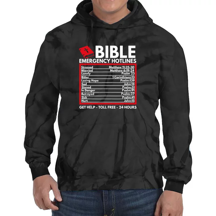 Bible Emergency Numbers Funny Christian Bible Tie Dye Hoodie