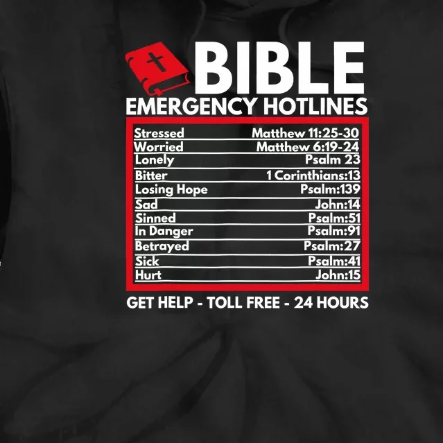 Bible Emergency Numbers Funny Christian Bible Tie Dye Hoodie