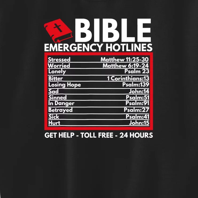 Bible Emergency Numbers Funny Christian Bible Kids Sweatshirt