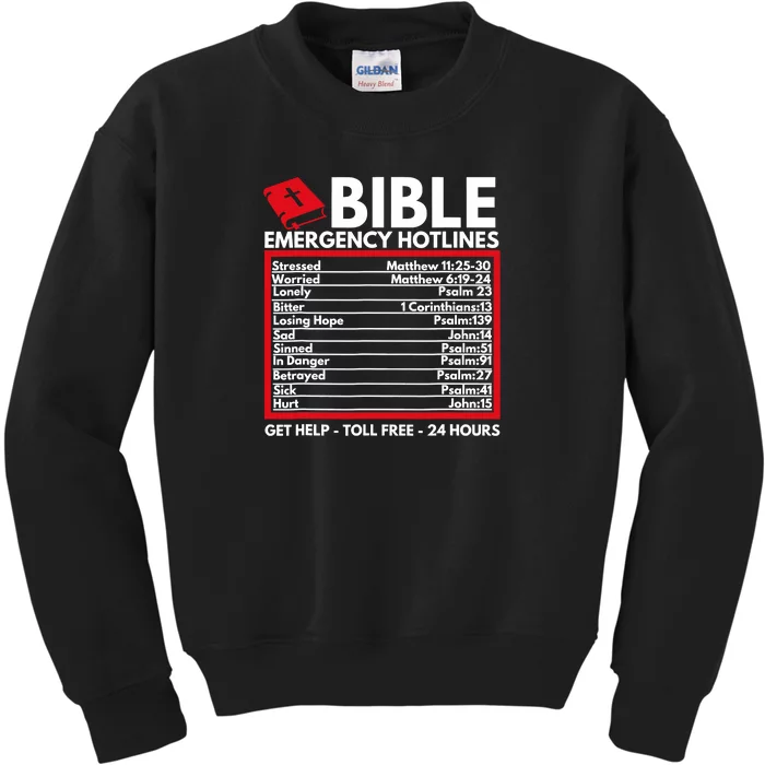 Bible Emergency Numbers Funny Christian Bible Kids Sweatshirt