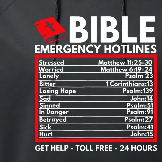 Bible Emergency Numbers Christian Bible Performance Fleece Hoodie