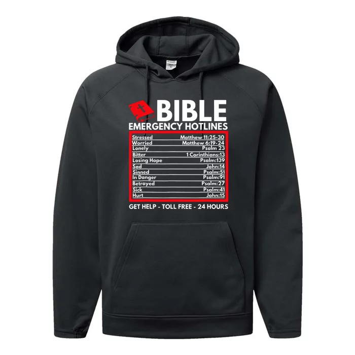 Bible Emergency Numbers Christian Bible Performance Fleece Hoodie