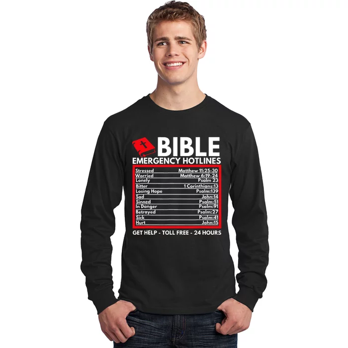 Bible Emergency Numbers Christian Bible Long Sleeve Shirt