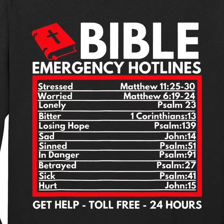 Bible Emergency Numbers Christian Bible Long Sleeve Shirt