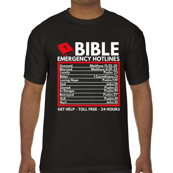 Bible Emergency Numbers Christian Bible Comfort Colors T-Shirt