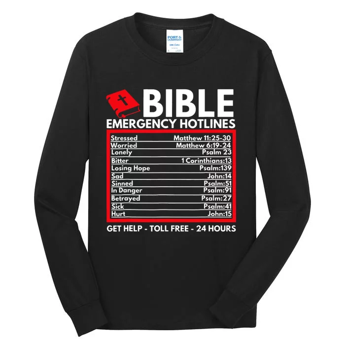 Bible Emergency Numbers Christian Bible Tall Long Sleeve T-Shirt