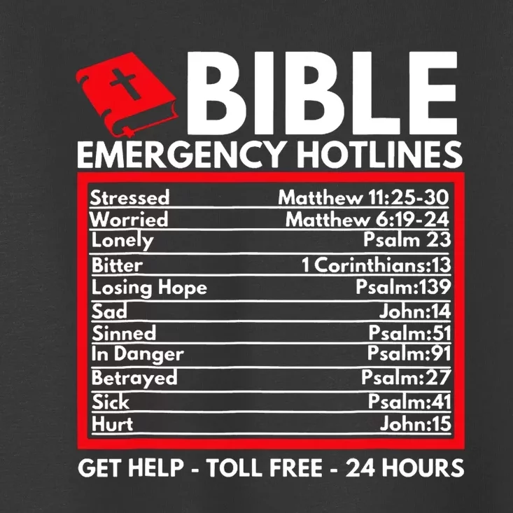 Bible Emergency Numbers Christian Bible Toddler T-Shirt