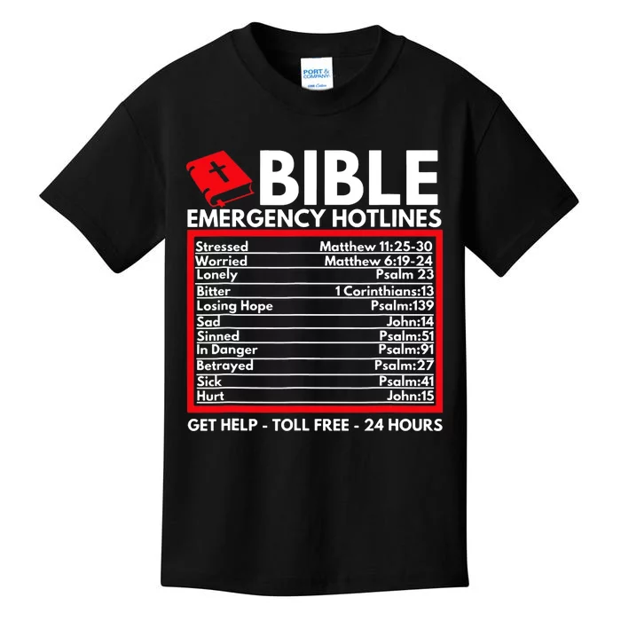 Bible Emergency Numbers Christian Bible Kids T-Shirt