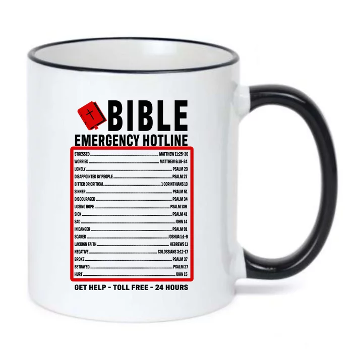 Bible Emergency Numbers Funny Christian Bible & Jesus Quotes Black Color Changing Mug