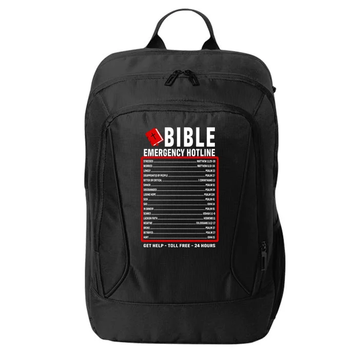 Bible Emergency Numbers Funny Christian Bible & Jesus Quotes City Backpack