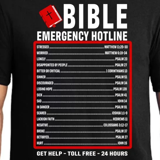 Bible Emergency Numbers Funny Christian Bible & Jesus Quotes Pajama Set