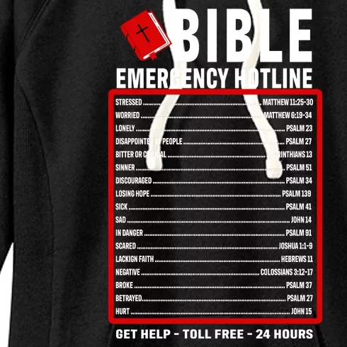 Bible Emergency Numbers Funny Christian Bible & Jesus Quotes Women's Fleece Hoodie