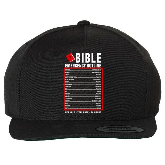 Bible Emergency Numbers Funny Christian Bible & Jesus Quotes Wool Snapback Cap