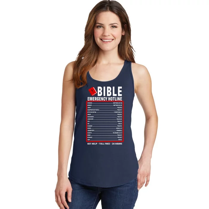 Bible Emergency Numbers Funny Christian Bible & Jesus Quotes Ladies Essential Tank