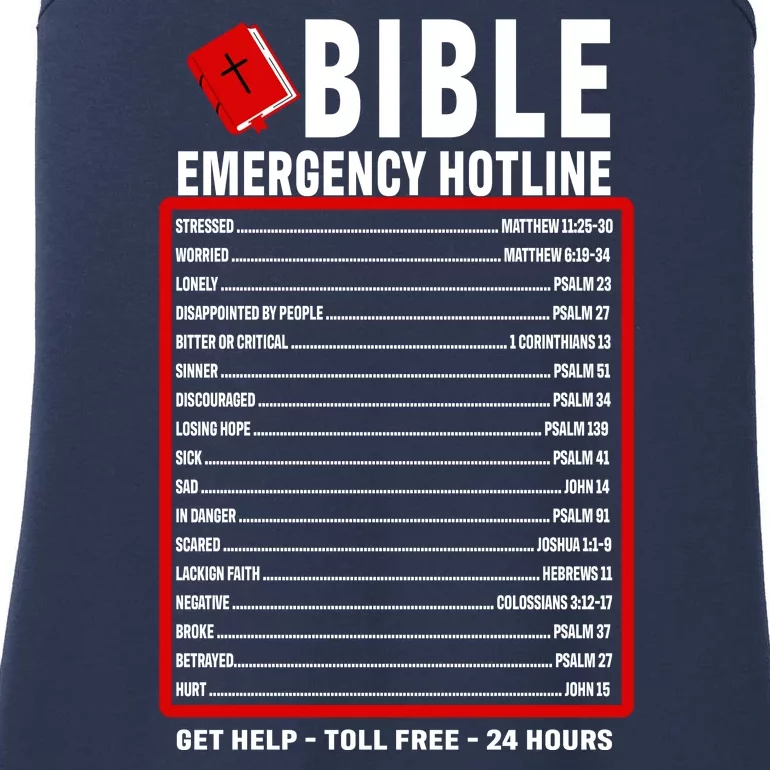 Bible Emergency Numbers Funny Christian Bible & Jesus Quotes Ladies Essential Tank