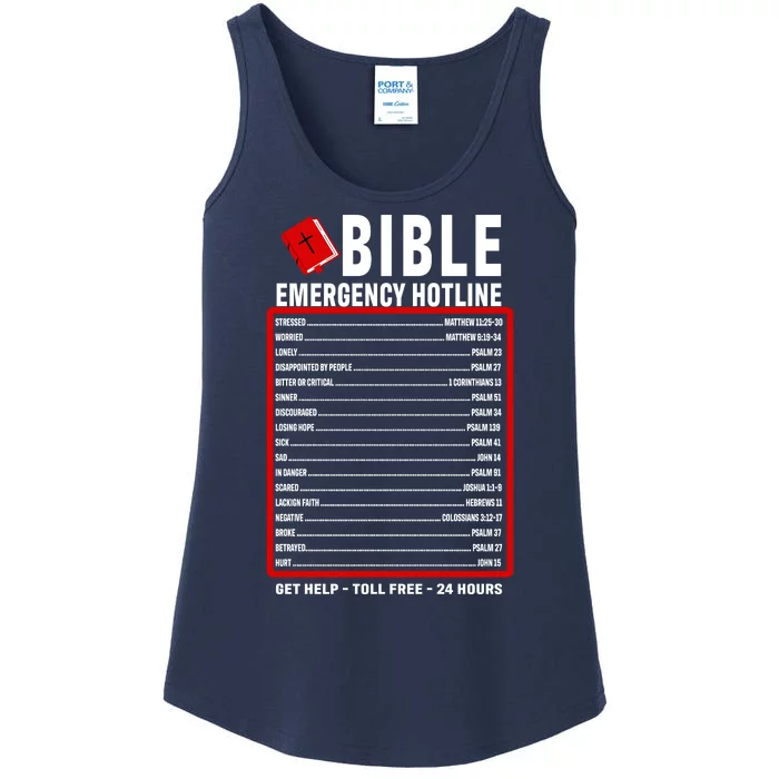 Bible Emergency Numbers Funny Christian Bible & Jesus Quotes Ladies Essential Tank