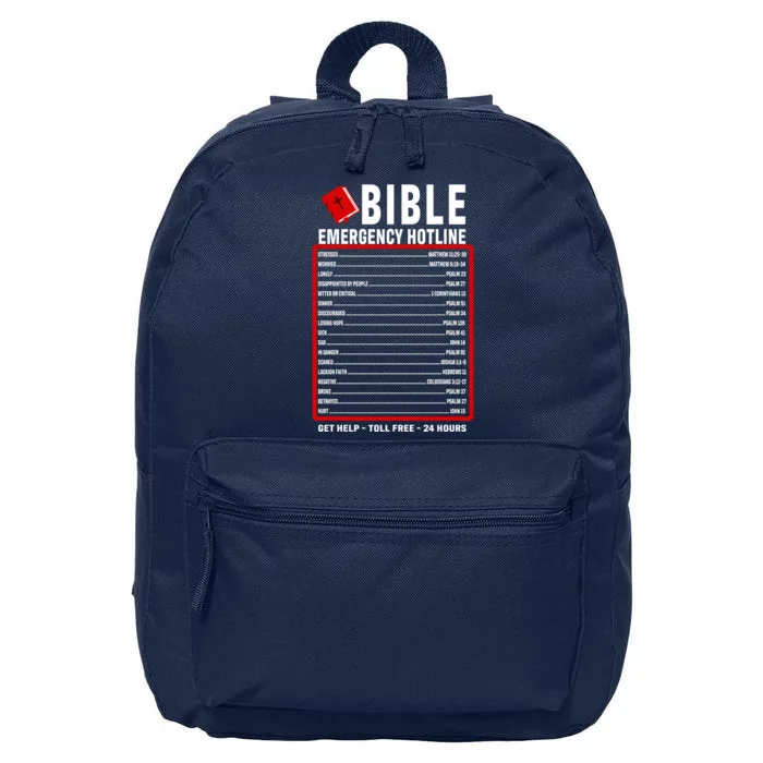 Bible Emergency Numbers Funny Christian Bible & Jesus Quotes 16 in Basic Backpack