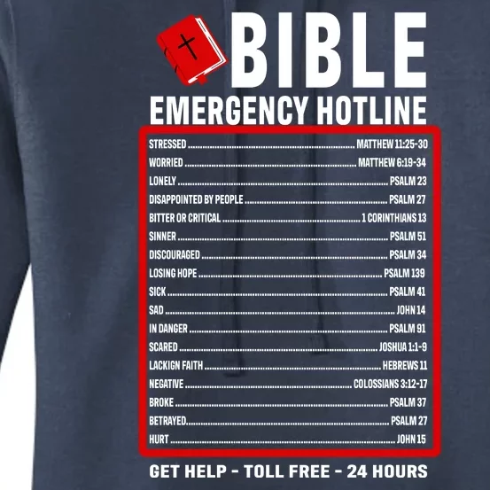 Bible Emergency Numbers Funny Christian Bible & Jesus Quotes Women's Pullover Hoodie