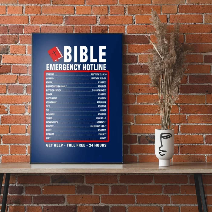 Bible Emergency Numbers Funny Christian Bible & Jesus Quotes Poster