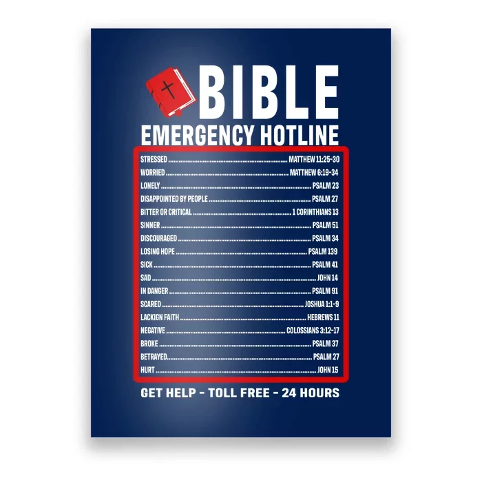 Bible Emergency Numbers Funny Christian Bible & Jesus Quotes Poster