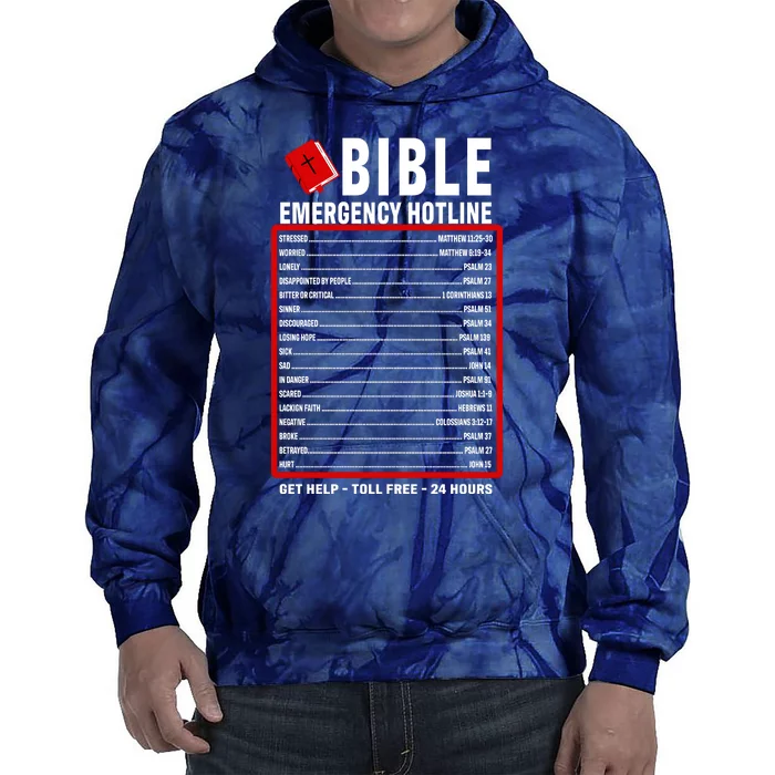 Bible Emergency Numbers Funny Christian Bible & Jesus Quotes Tie Dye Hoodie