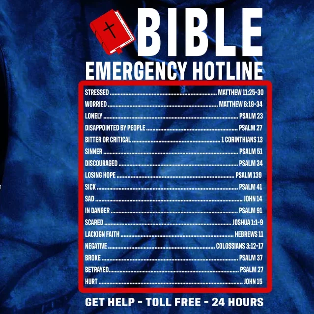 Bible Emergency Numbers Funny Christian Bible & Jesus Quotes Tie Dye Hoodie