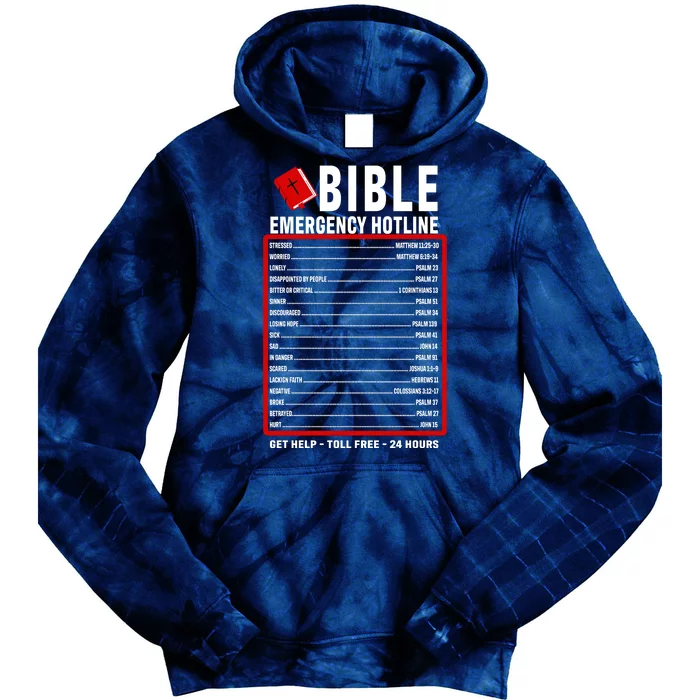 Bible Emergency Numbers Funny Christian Bible & Jesus Quotes Tie Dye Hoodie