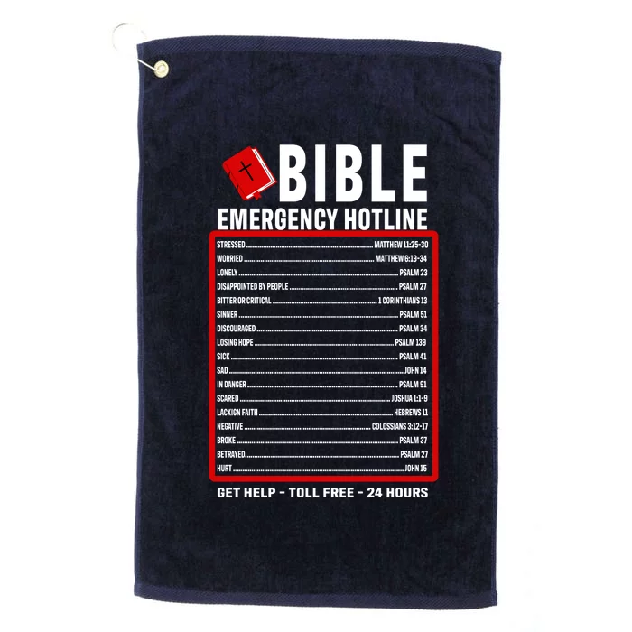 Bible Emergency Numbers Funny Christian Bible & Jesus Quotes Platinum Collection Golf Towel