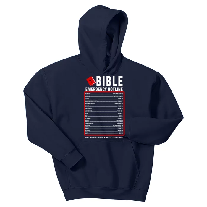 Bible Emergency Numbers Funny Christian Bible & Jesus Quotes Kids Hoodie