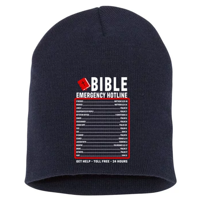 Bible Emergency Numbers Funny Christian Bible & Jesus Quotes Short Acrylic Beanie