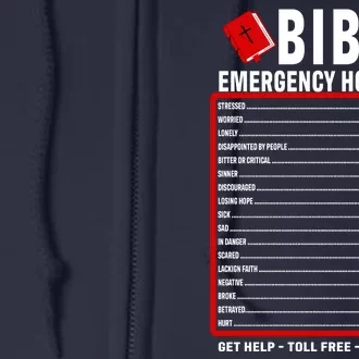 Bible Emergency Numbers Funny Christian Bible & Jesus Quotes Full Zip Hoodie