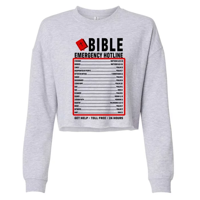 Bible Emergency Numbers Funny Christian Bible & Jesus Quotes Cropped Pullover Crew