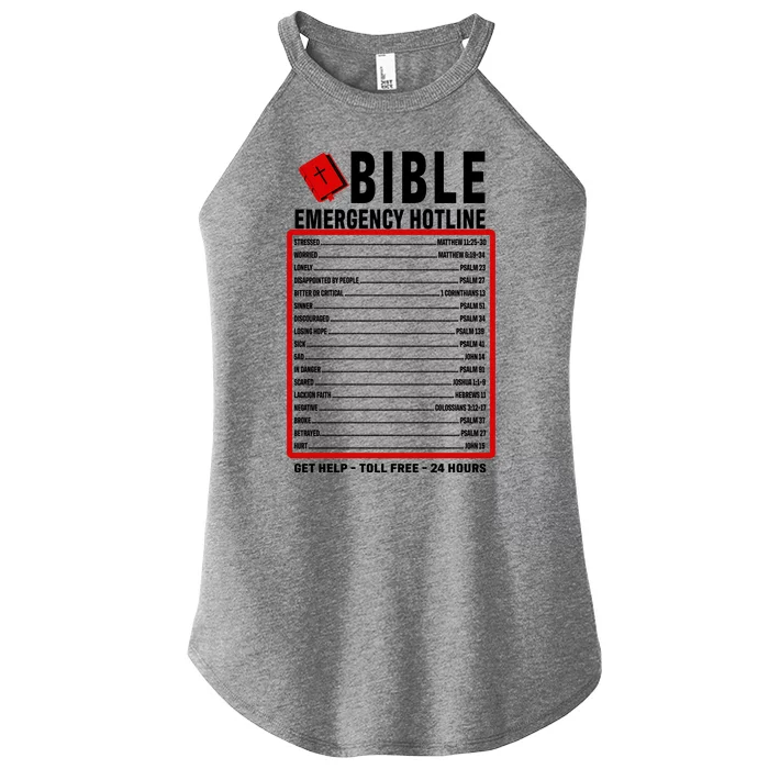 Bible Emergency Numbers Funny Christian Bible & Jesus Quotes Women’s Perfect Tri Rocker Tank