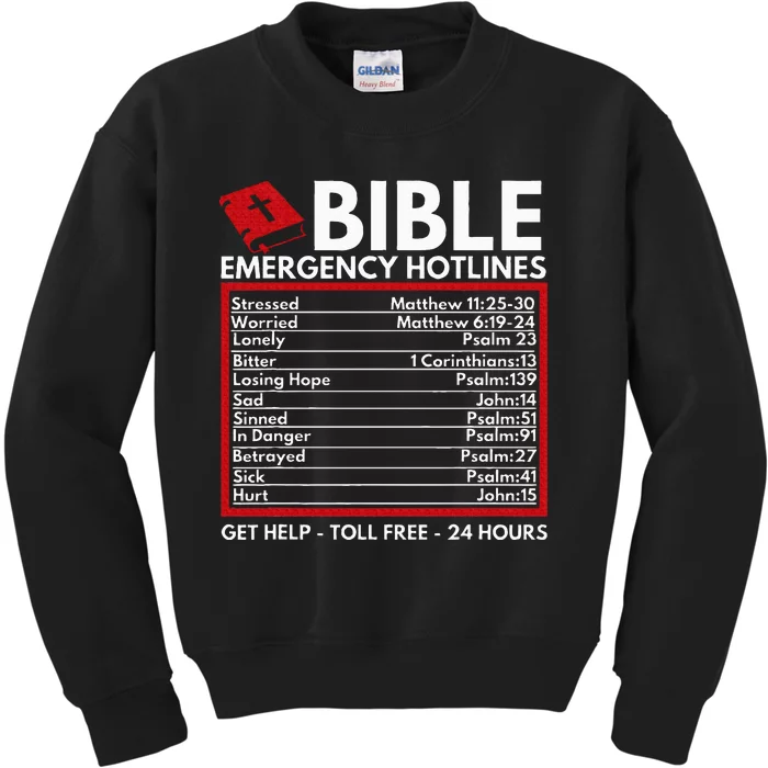 Bible Emergency Numbers Funny Christian Bible & Jesus Kids Sweatshirt