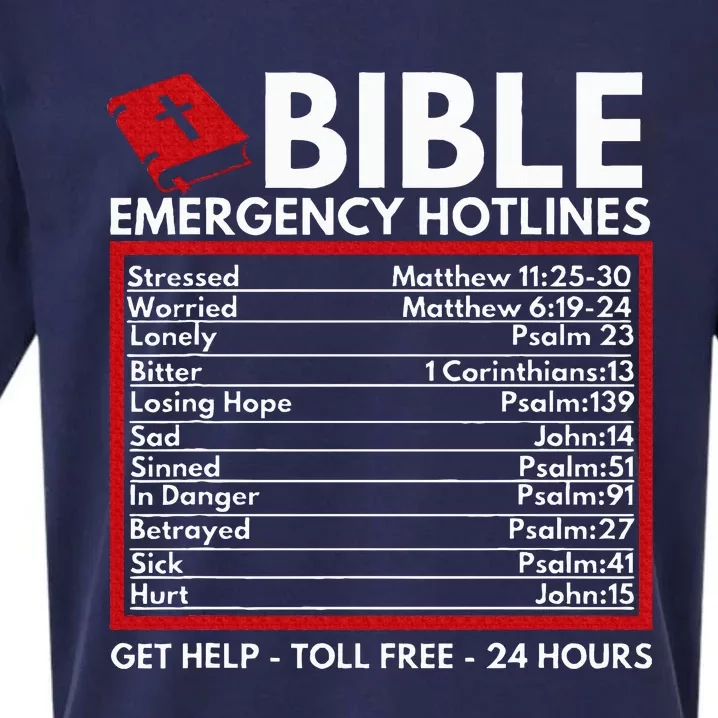 Bible Emergency Numbers Funny Christian Bible & Jesus Sueded Cloud Jersey T-Shirt