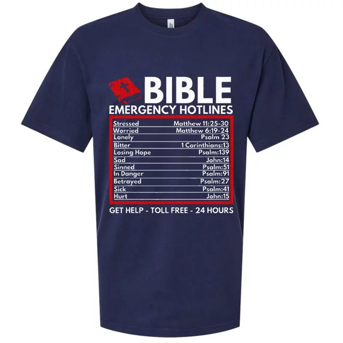 Bible Emergency Numbers Funny Christian Bible & Jesus Sueded Cloud Jersey T-Shirt