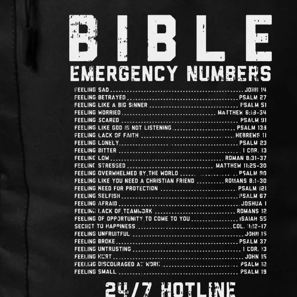 Bible Emergency Numbers Verse God Jesus Faith Christian Gift Daily Commute Backpack