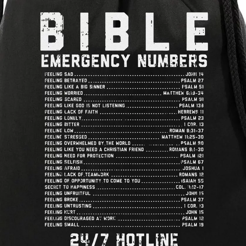 Bible Emergency Numbers Verse God Jesus Faith Christian Gift Drawstring Bag