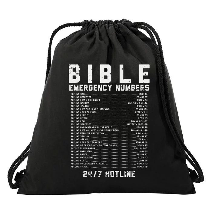 Bible Emergency Numbers Verse God Jesus Faith Christian Gift Drawstring Bag