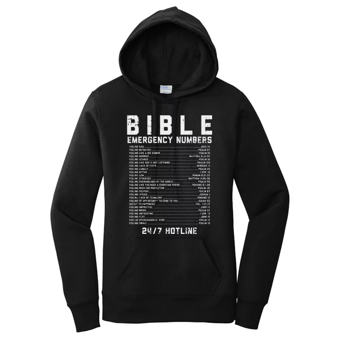 Bible Emergency Numbers Verse God Jesus Faith Christian Gift Women's Pullover Hoodie