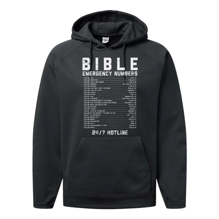 Bible Emergency Numbers Verse God Jesus Faith Christian Gift Performance Fleece Hoodie