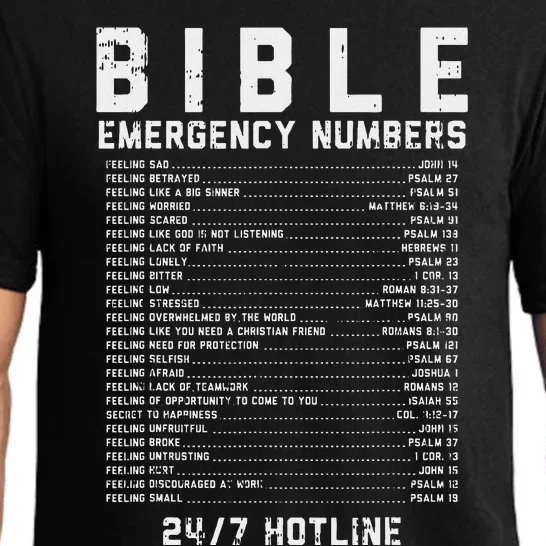 Bible Emergency Numbers Verse God Jesus Faith Christian Gift Pajama Set