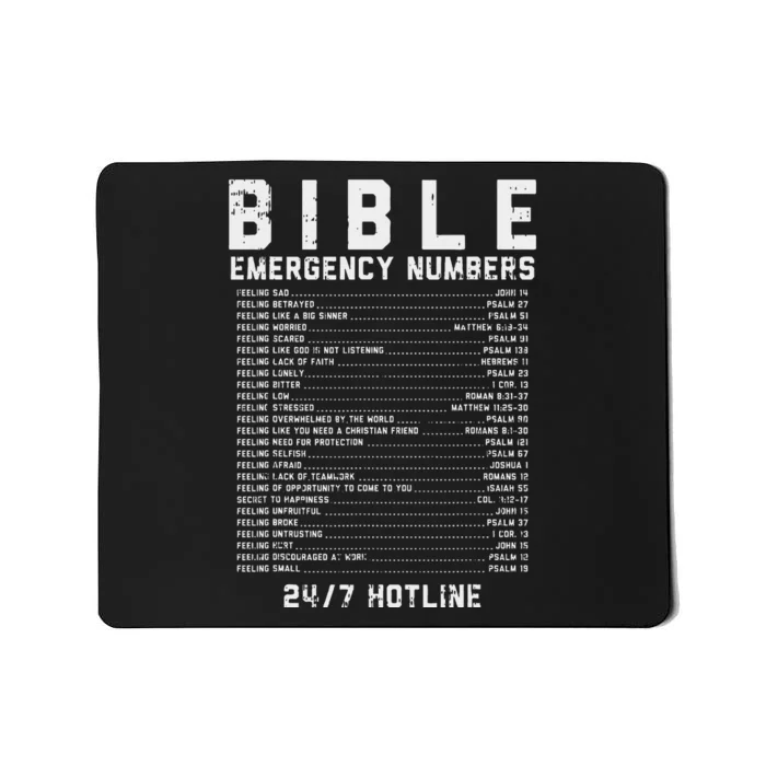 Bible Emergency Numbers Verse God Jesus Faith Christian Gift Mousepad